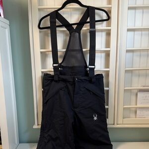 Spyder Black removable Ski Bib Snow Pants with Adjustable Suspenders